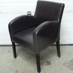 Dark Brown Mid Back Leather Reception Chair